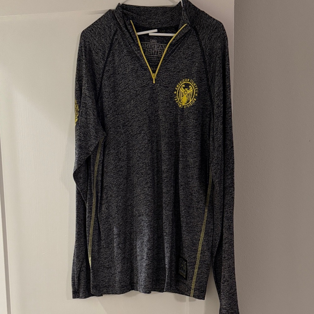 American Fighter Charcoal Hoodie with Yellow Accents